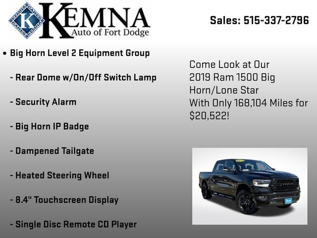 2019 RAM 1500 Big Horn/Lone Star Crew Cab 4x4 5'7" Box