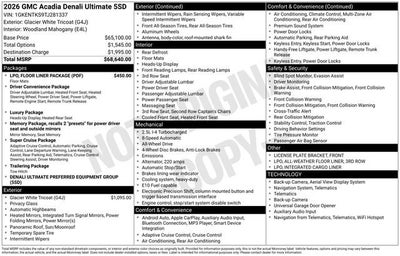 2026 GMC Acadia Denali Ultimate