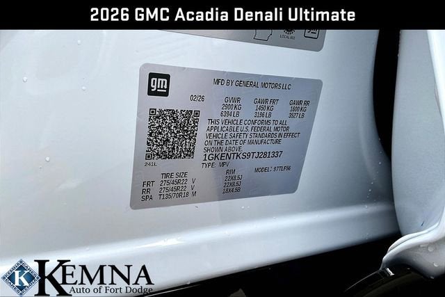 2026 GMC Acadia Denali Ultimate