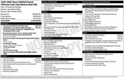 2026 GMC Sierra 2500 HD Denali Ultimate