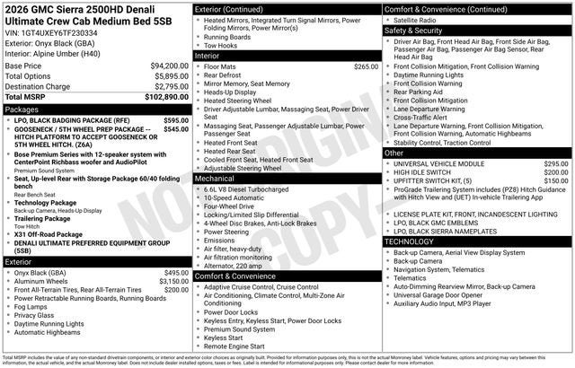 2026 GMC Sierra 2500 HD Denali Ultimate
