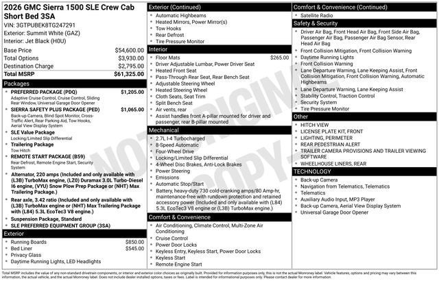 2026 GMC Sierra 1500 SLE