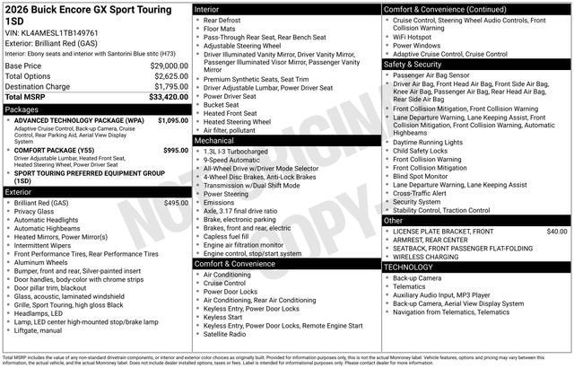 2026 Buick Encore GX Sport Touring