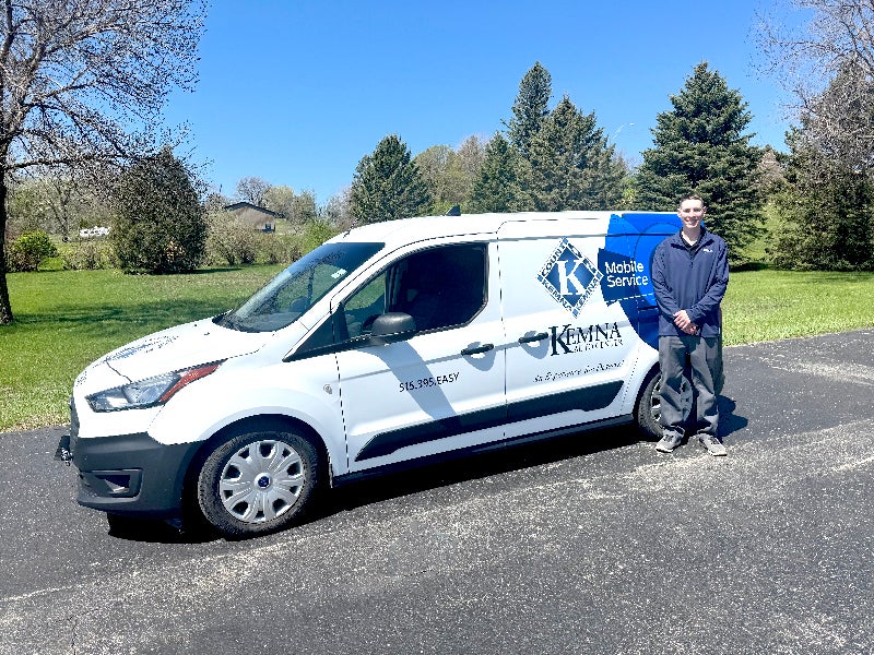 Kemna GMC Mobile Service Van with Chad, GM-certified technician