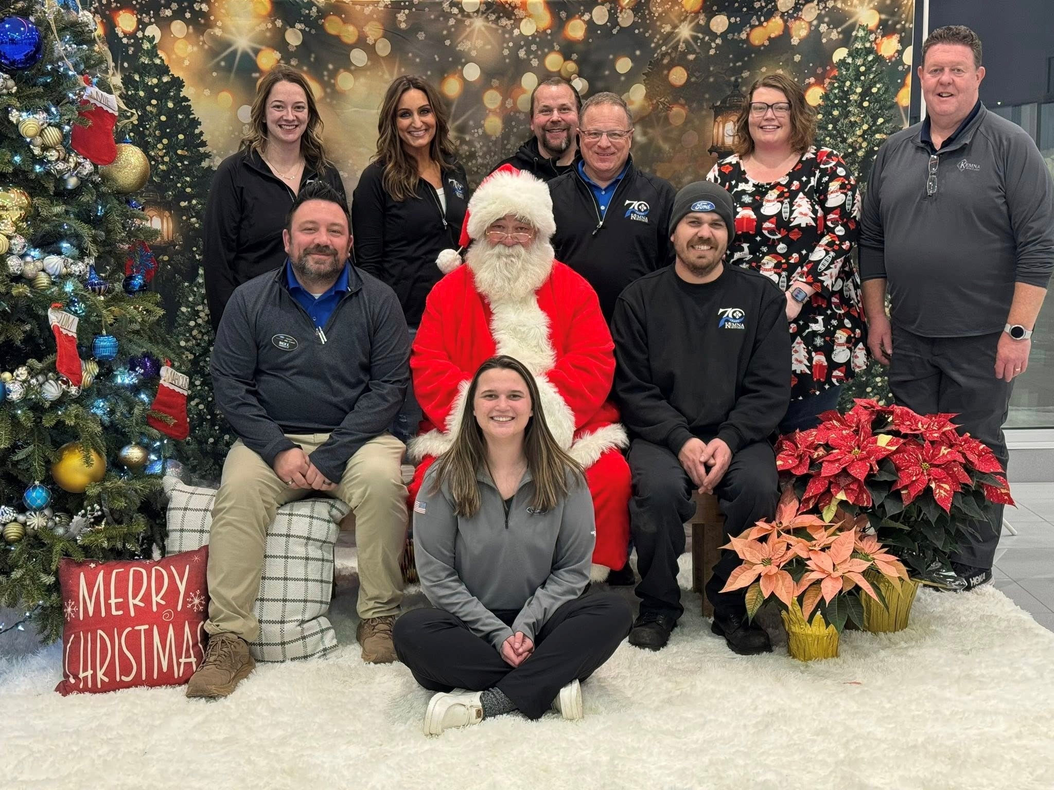 Annual Photos with Santa event at Kemna GMC dealership in Algona, Iowa